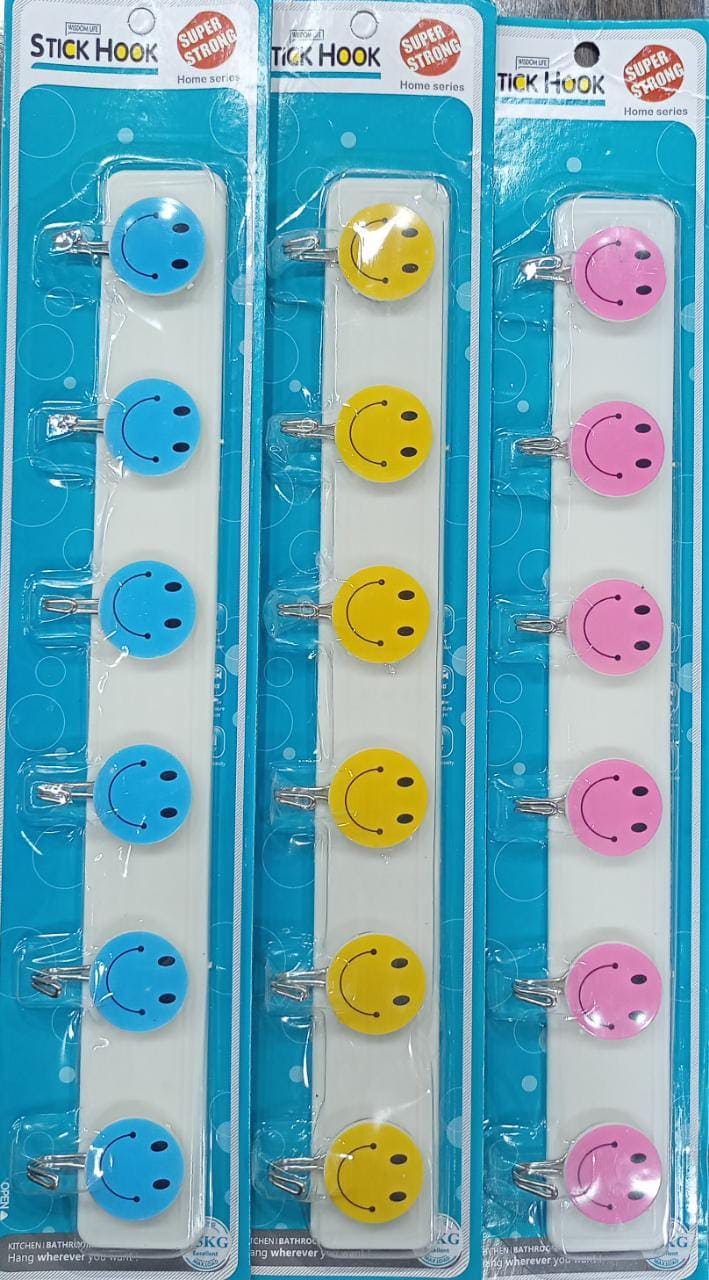 Set Of Colorful Smiley Hook, Plastic Hanging Hooks with Smile Face, Self Adhesive Wall Hook, Coat Bag Bathroom Door Kitchen Towel Hanger Hooks Set Of Colorful Smiley Hook, Plastic Hanging Hooks with Smile Face, Self Adhesive Wall Hook, Coat Bag Bathroom Door Kitchen Towel Hanger Hooks